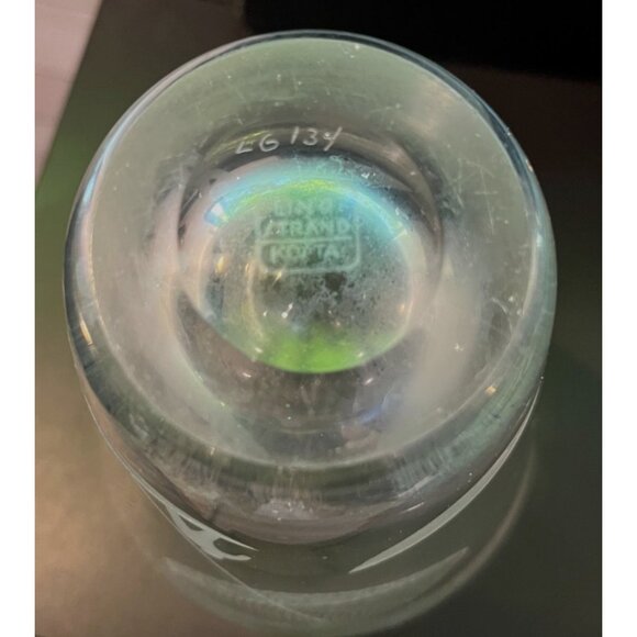 "Fisherman" Kosta Boda Swedish Handblown Crystal Etched Design Vickie Lindstrand - Picture 6 of 6